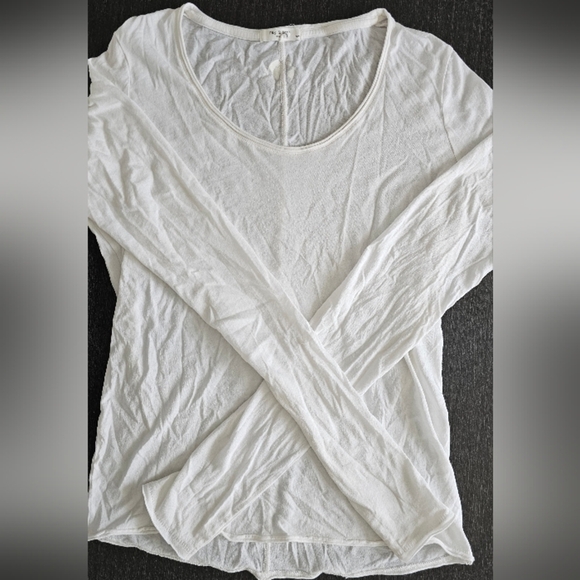 Rag and Bone Organic Pima Cotton Long Sleeve Jersey Tee - Picture 9 of 9